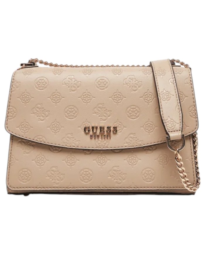 Borsa Guess Donna Phoebe 4G Logo Peony Tracolla Leather Taupe