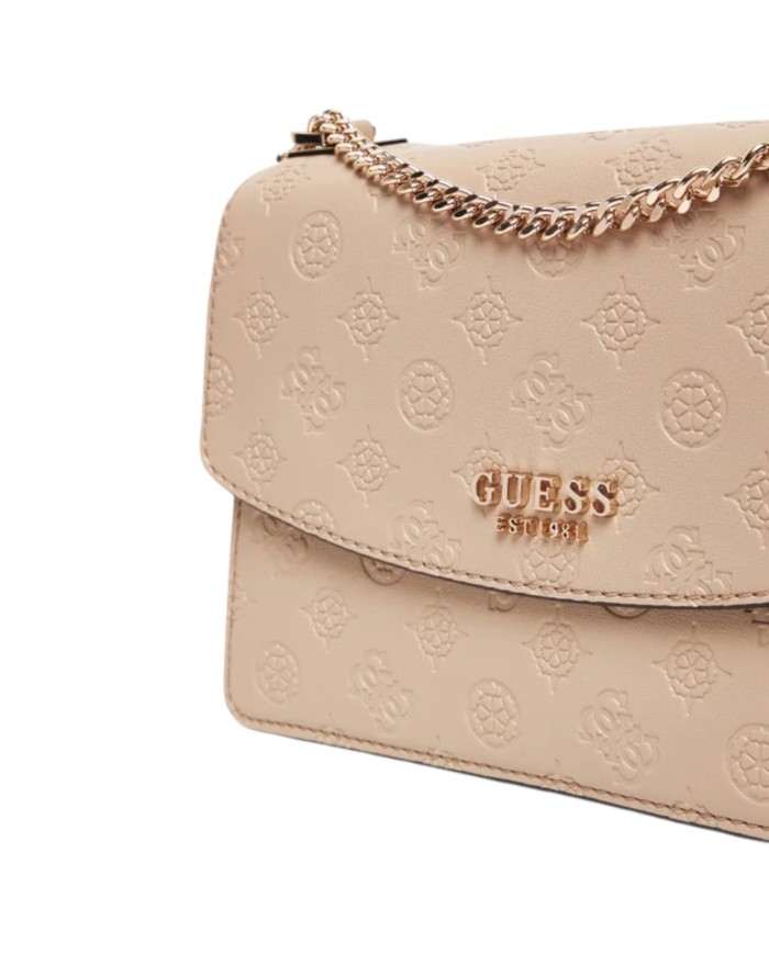 Borsa Guess Donna Phoebe 4G Logo Peony Tracolla Leather Taupe