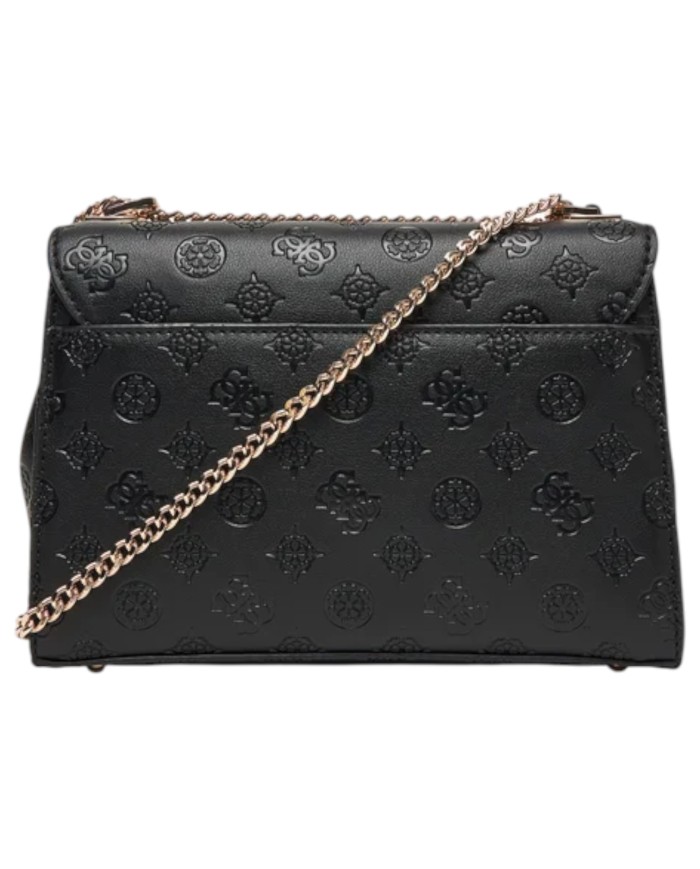 Borsa Guess Donna Phoebe 4G Logo Peony Tracolla Leather Black