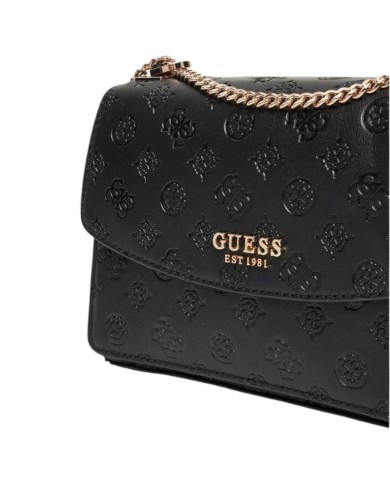 Borsa Guess Donna Phoebe 4G Logo Peony Tracolla Leather Black