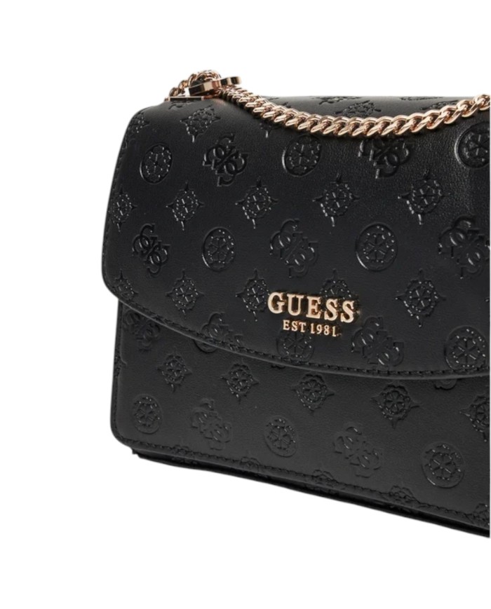 Borsa Guess Donna Phoebe 4G Logo Peony Tracolla Leather Black