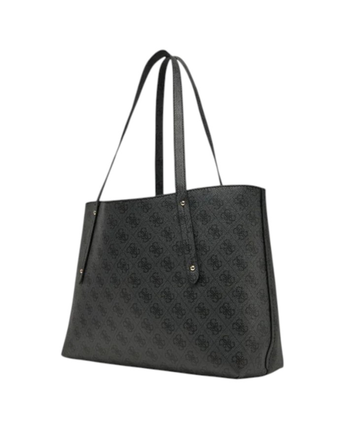 Shopper Donna Guess Brenton Con Pochette 4G Logo Leather Coal