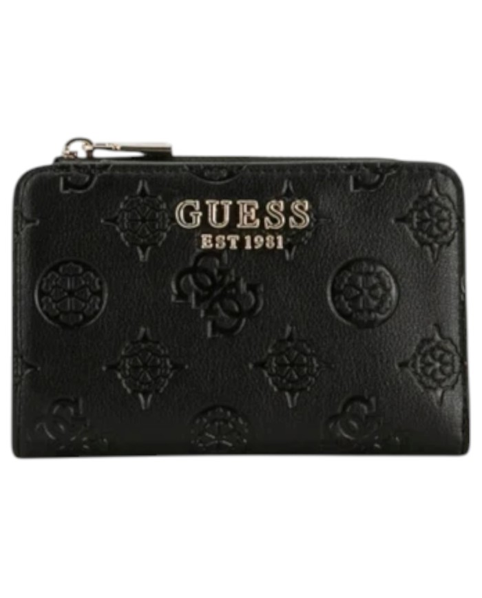 Portafoglio Donna Guess Phoebe Slg 4G Logo Peony Leather Black
