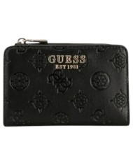 Portafoglio Donna Guess Phoebe Slg 4G Logo Peony Leather Black