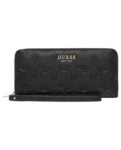 Portafoglio Donna Guess Phoebe Slg 4G Logo Peony Leather Black
