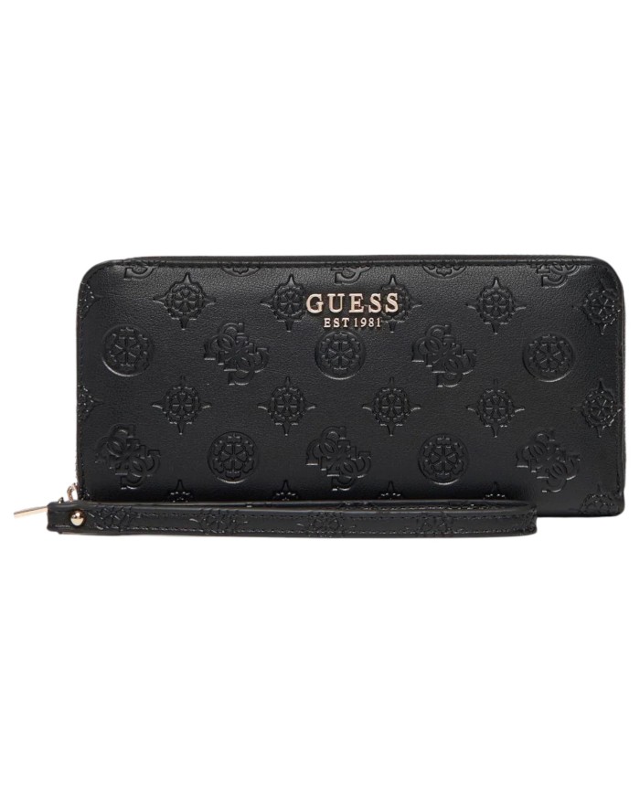 Portafoglio Donna Guess Phoebe Slg 4G Logo Peony Leather Black