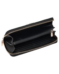 Portafoglio Donna Guess Phoebe Slg 4G Logo Peony Leather Black