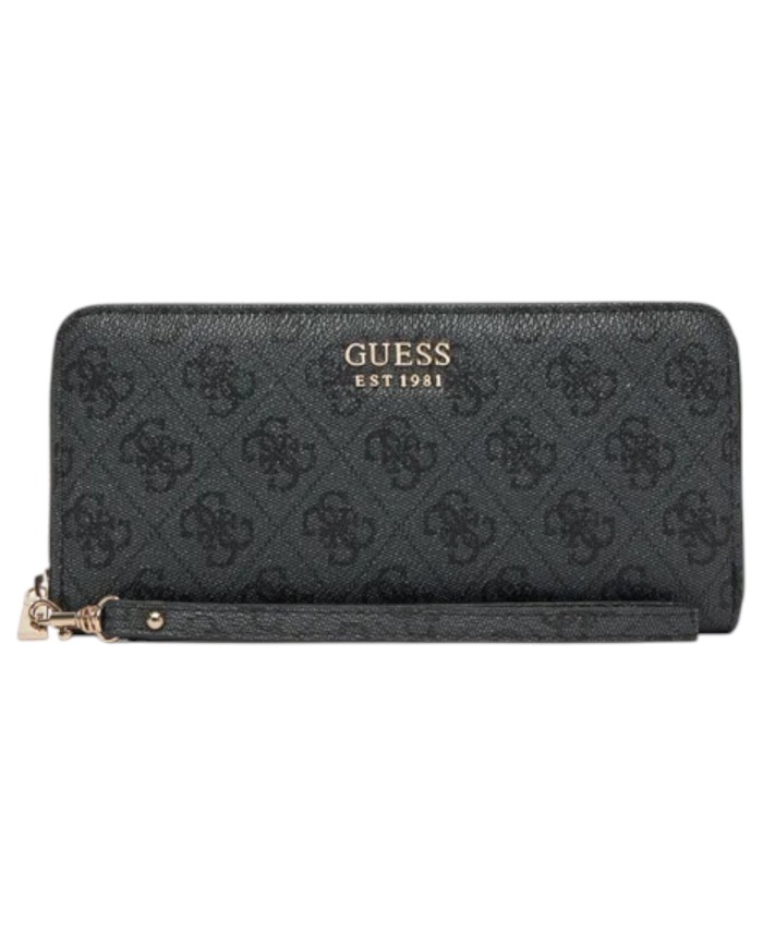 Portafoglio Donna Guess Brenton Slg 4G Logo Leather Coal Black
