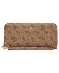 Portafoglio Donna Guess Brenton Slg 4G Logo Leather Latte