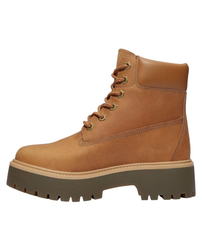 Stivaletto Donna Timberland Anfibio Stone Street 6 In Lace Waterproof Wheat Full Grain