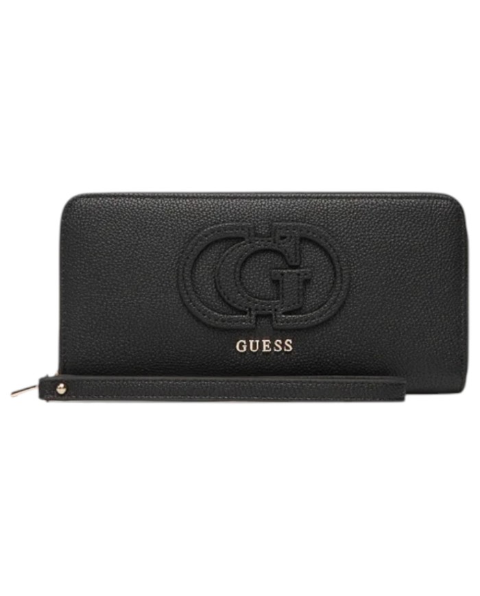 Portafoglio Guess Donna Calebra G Logo Slg Zip Around Leather Black