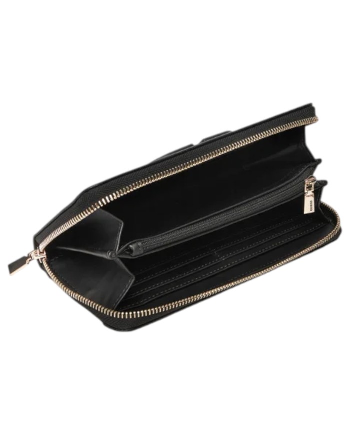 Portafoglio Guess Donna Calebra G Logo Slg Zip Around Leather Black