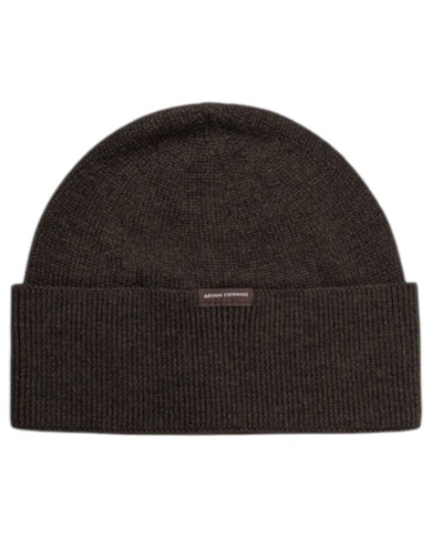 Cappello Uomo Armani Exchange Beanie Hat Line Logo Chocolate Melange
