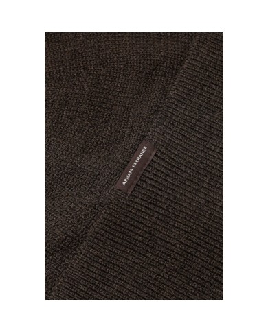 Cappello Uomo Armani Exchange Beanie Hat Line Logo Chocolate Melange