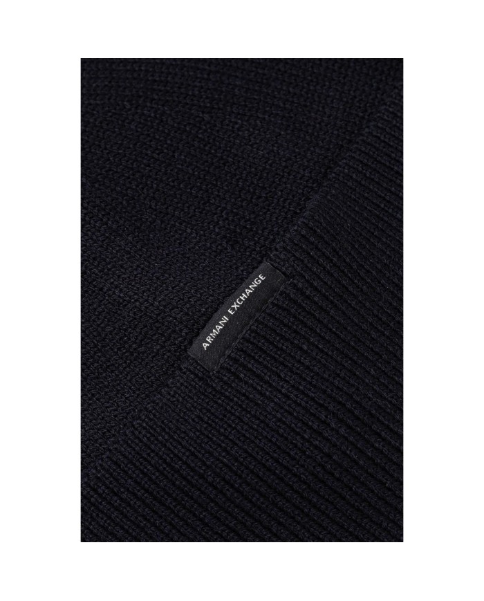 Cappello Uomo Armani Exchange Beanie Hat Line Logo Deep Navy