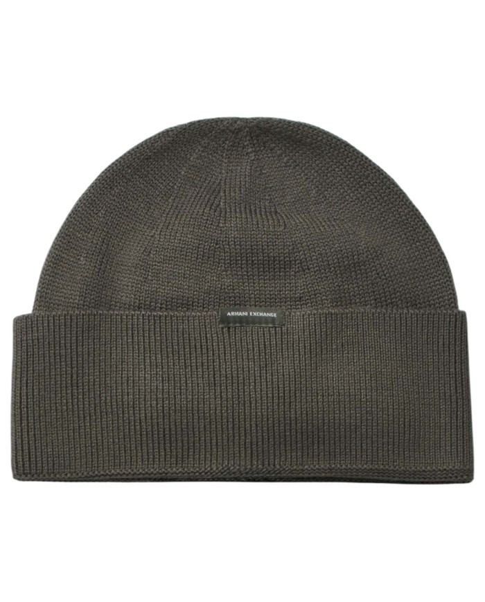 Cappello Uomo Armani Exchange Beanie Hat Line Logo Sage Green
