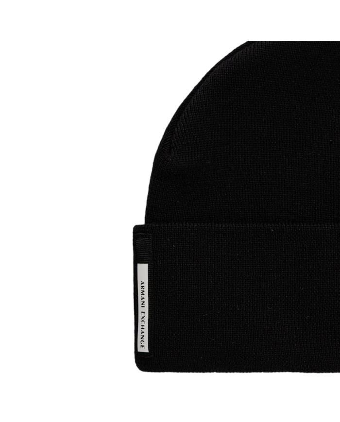 Cappello Uomo Armani Exchange Beanie Hat Line Logo Black