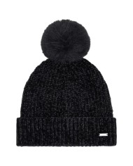 Cappello Donna Armani Exchange Hat Pom Pon Metal Logo Black