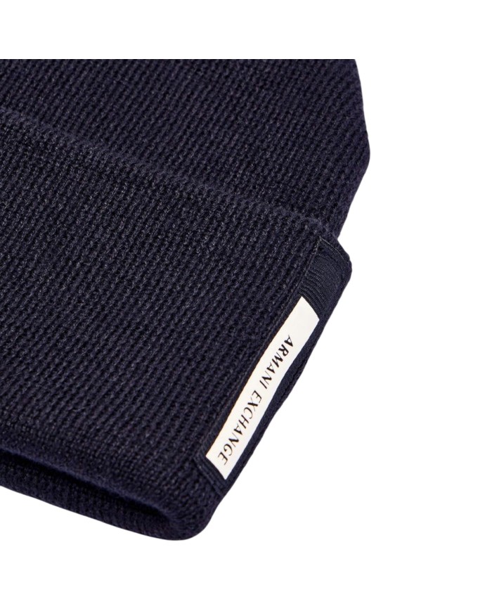 Cappello Uomo Armani Exchange Beanie Hat Line Logo Deep Navy