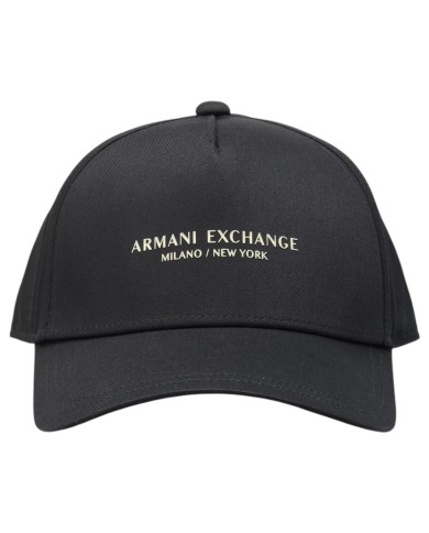 Cappello Uomo Armani Exchange Baseball Hat Milano New York Line Logo Black