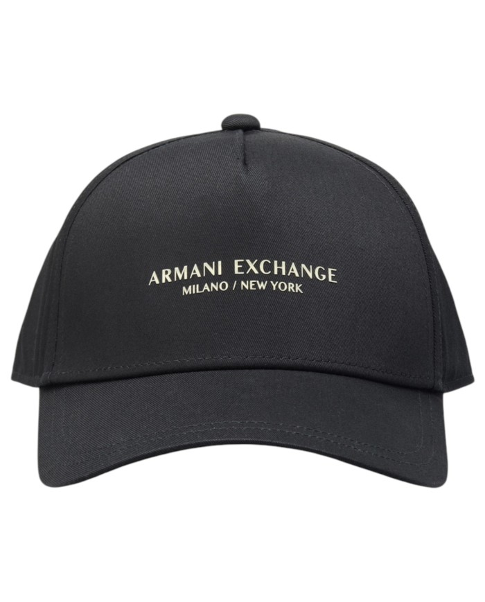 Cappello Uomo Armani Exchange Baseball Hat Milano New York Line Logo Black