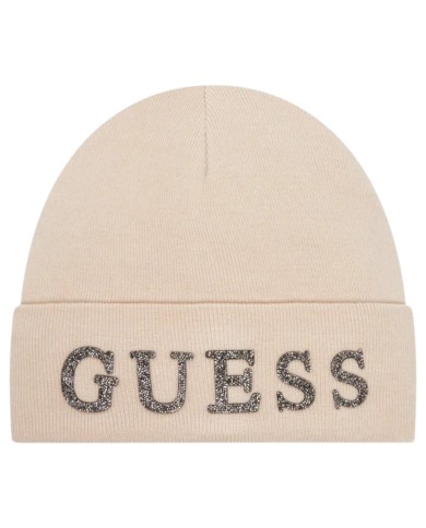 Cappello Guess Donna Guess Glitter Logo Beanie Hat Stone