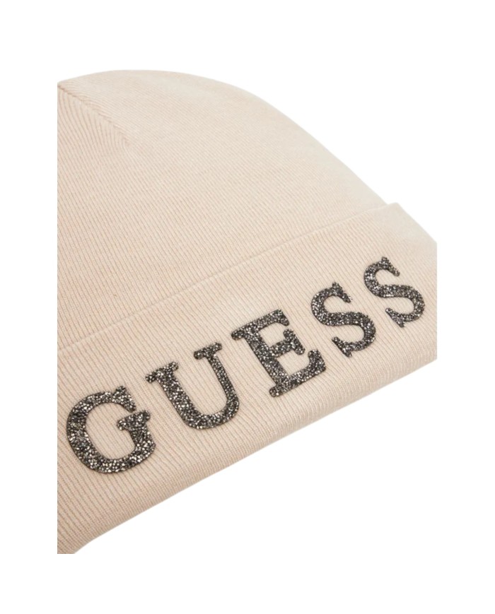 Cappello Guess Donna Guess Glitter Logo Beanie Hat Stone