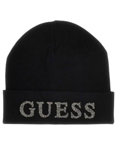 Cappello Guess Donna Guess Glitter Logo Beanie Hat Black