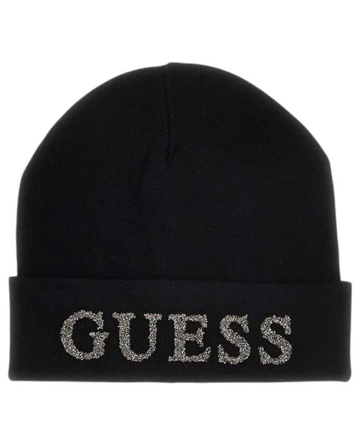 Cappello Guess Donna Guess Glitter Logo Beanie Hat Black