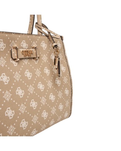 Borsa Guess Donna Silia 4G Logo Peony Con Tracolla Leather Taupe Biscuits