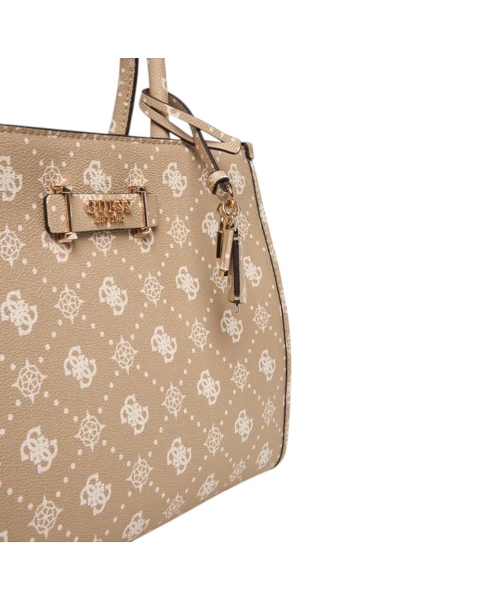 Borsa Guess Donna Silia 4G Logo Peony Con Tracolla Leather Taupe Biscuits