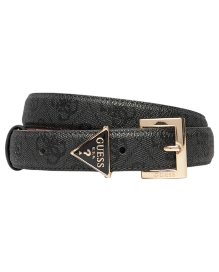 Cintura Guess Donna Noelle 4G Triangle Logo Leather Coal
