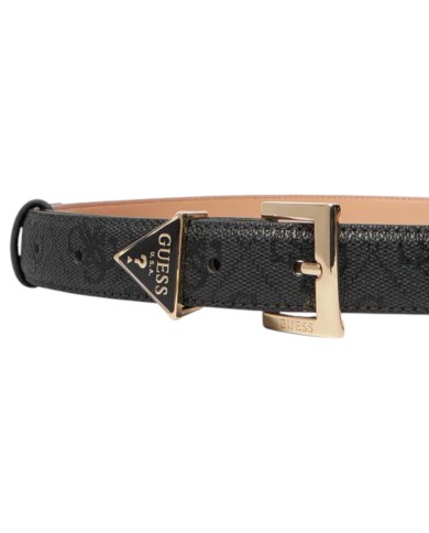 Cintura Guess Donna Noelle 4G Triangle Logo Leather Coal