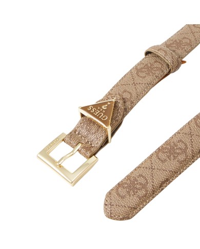 Cintura Guess Donna Noelle 4G Triangle Logo Leather Latte