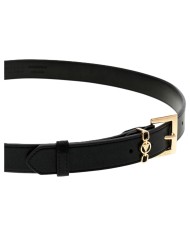 Cintura Guess Donna Marion Chained Triangle Logo Leather Black