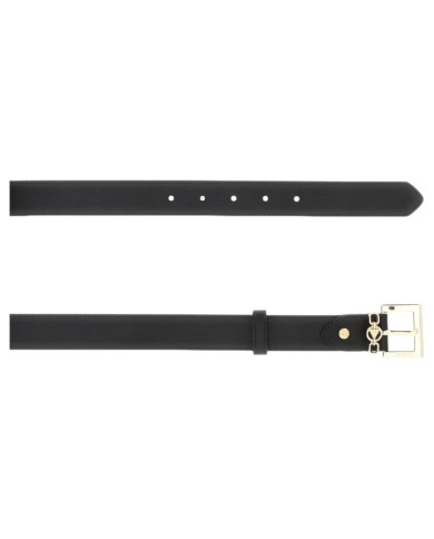 Cintura Guess Donna Marion Chained Triangle Logo Leather Black