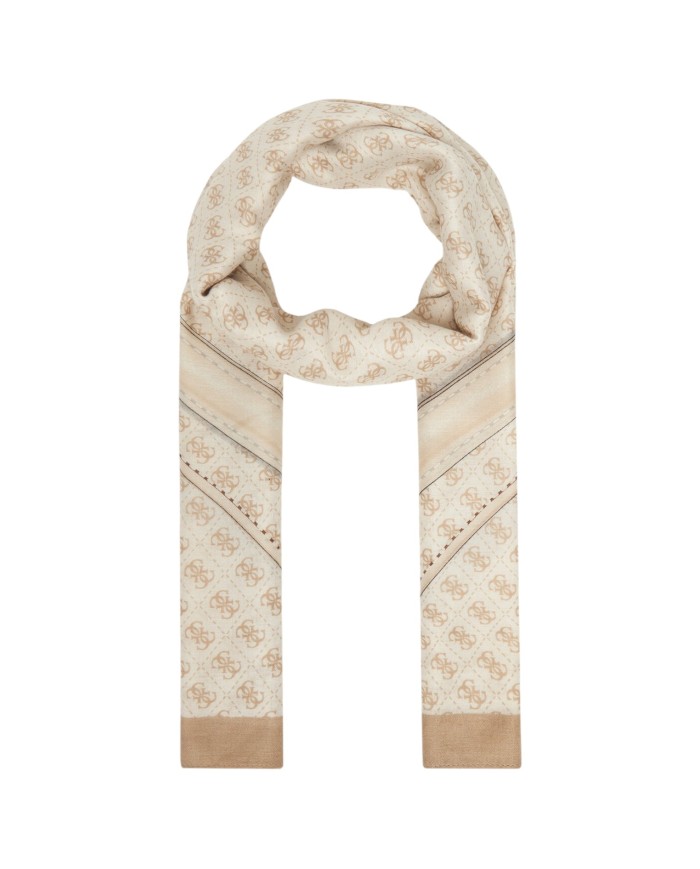 Sciarpa Guess Donna Noelle 4G Logo 90 x 180 Printed Scarf White Stone