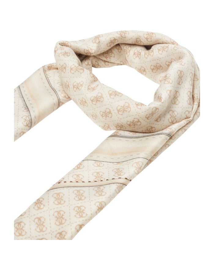 Sciarpa Guess Donna Noelle 4G Logo 90 x 180 Printed Scarf White Stone