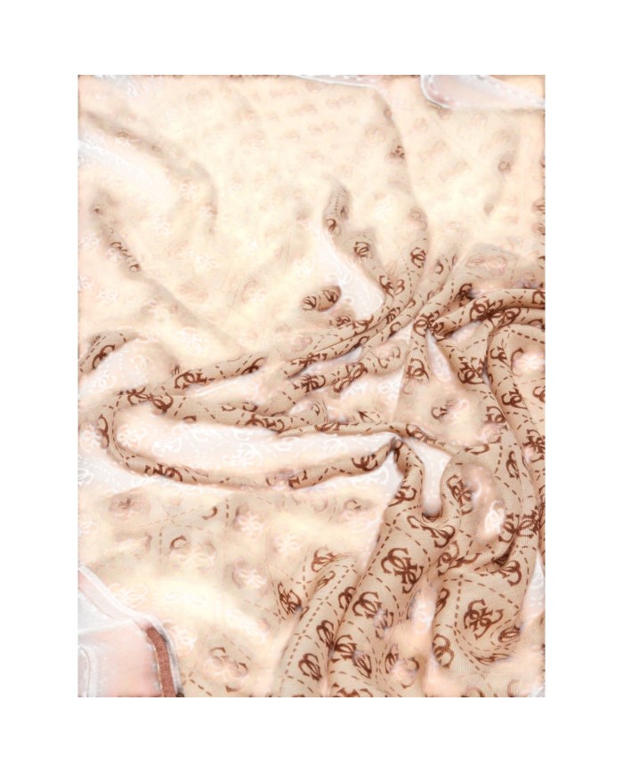 Sciarpa Guess Donna Noelle 4G Logo 90 x 180 Printed Scarf Latte Brown