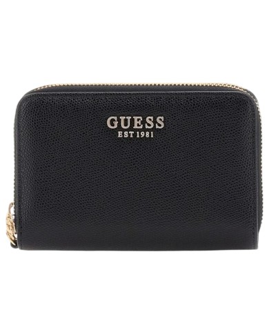 Portafoglio Guess Donna Amorette Doppia Zip Line Logo Leather Black