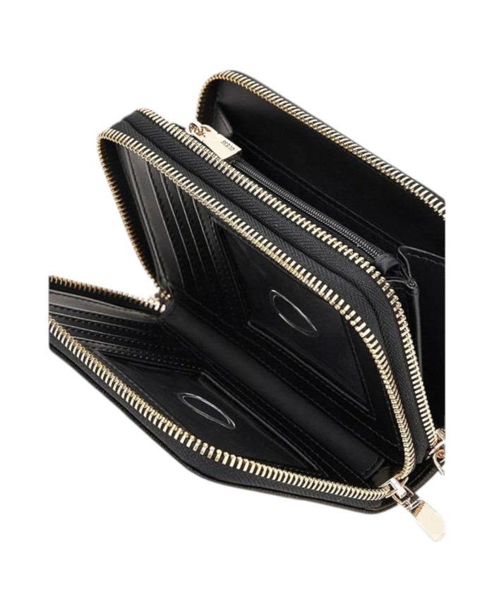 Portafoglio Guess Donna Amorette Doppia Zip Line Logo Leather Black