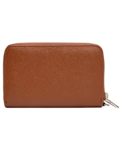 Portafoglio Guess Donna Amorette Doppia Zip Line Logo Leather Cognac