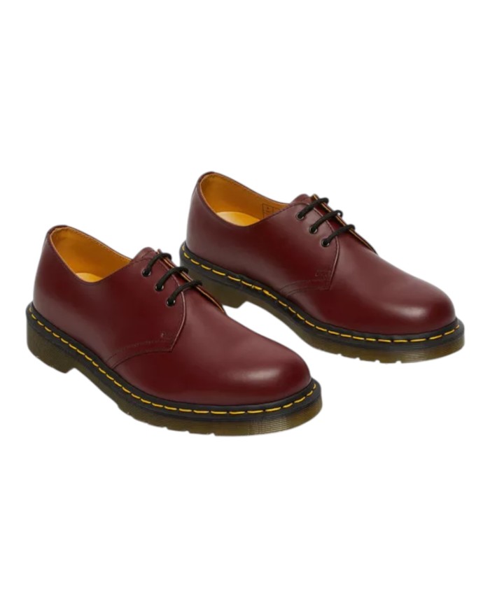 Scarpa Donna Unisex Uomo Dr Martens Oxford 1461 59 in pelle Smooth Cherry Red Rouge