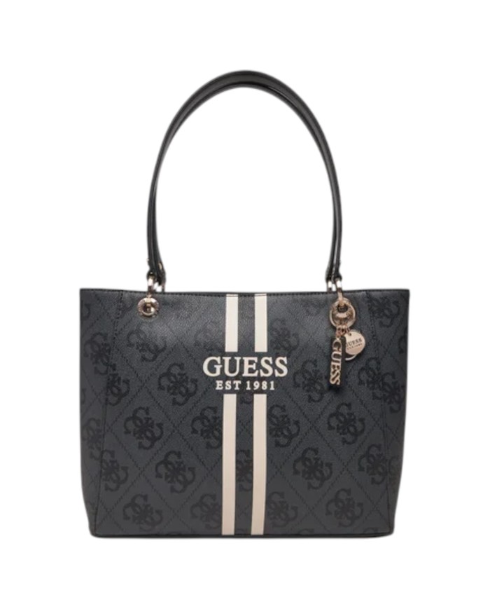 Shopper Guess Donna Noelle II 4G Double Stripe Logo Leather Coal