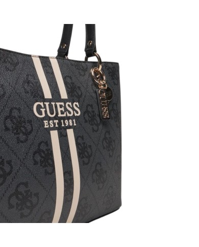 Shopper Guess Donna Noelle II 4G Double Stripe Logo Leather Coal