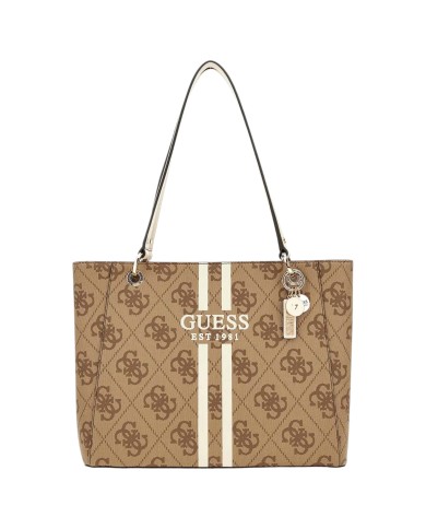 Shopper Guess Donna Noelle II 4G Double Stripe Logo Leather Latte