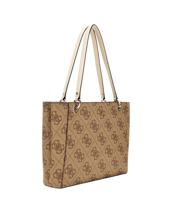 Shopper Guess Donna Noelle II 4G Double Stripe Logo Leather Latte