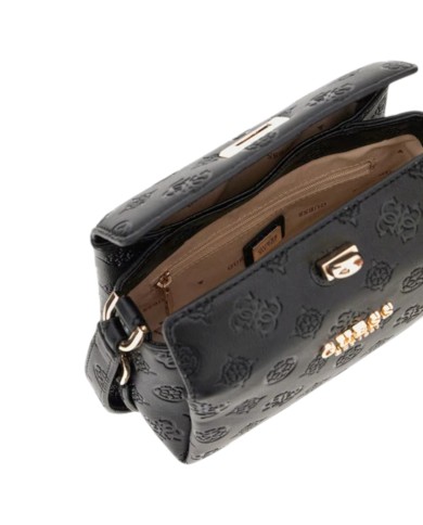 Borsetta Guess Donna Phoebe Con Tracolla 4G Logo Peony Leather Black