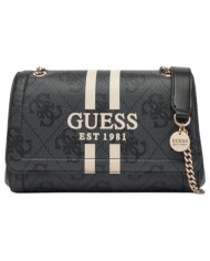 Borsetta Guess Donna Noelle II 4G Logo Leather Coal Black