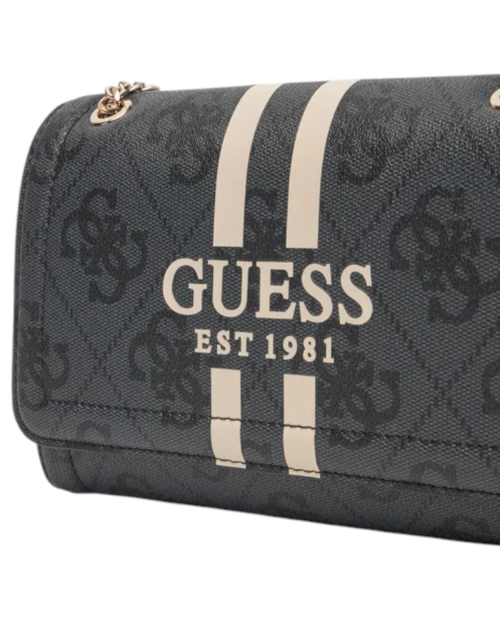 Borsetta Guess Donna Noelle II 4G Logo Leather Coal Black